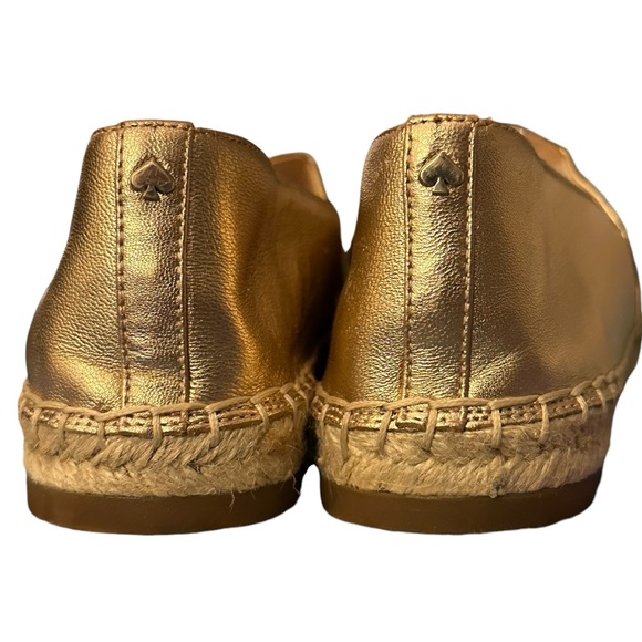 Kate Spade Rose Gold Flats Espadrilles, women’s size 7. Metallic lazer cut - Picture 2 of 10